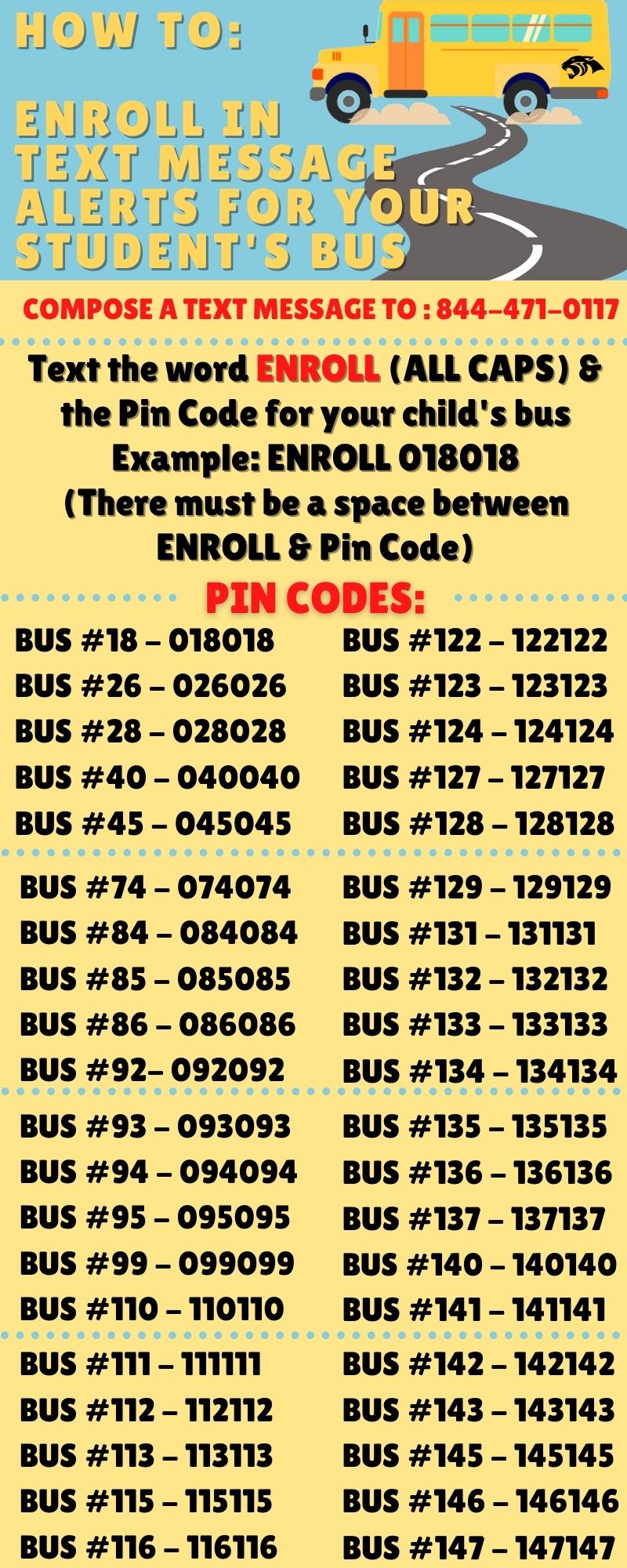 Bus Pin Codes